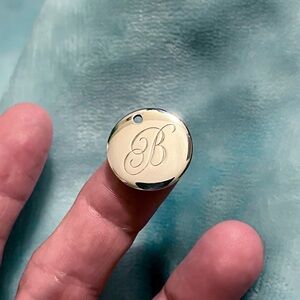 Tiffany & Co. Notes Silver Letter B Charm Pendant